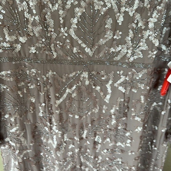 Mac Duggal EMBELLISHED HIGH NECK PUFF SLEEVE FITTED DRESS size 16 NEW $498 - Picture 7 of 16